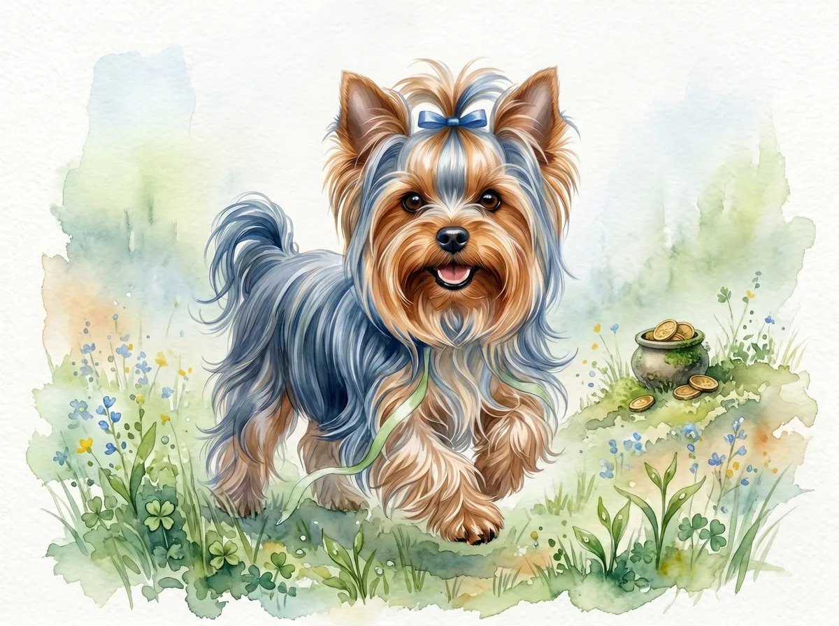 Yorkshire Terrier watercolor calendar month 3